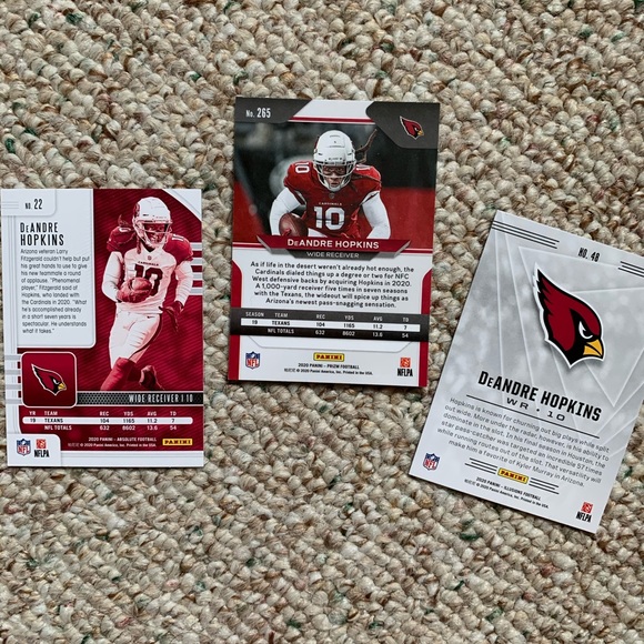 Deandre Hopkins Cardinals Nfl Panini Card Lot (3) - Picture 2 of 2